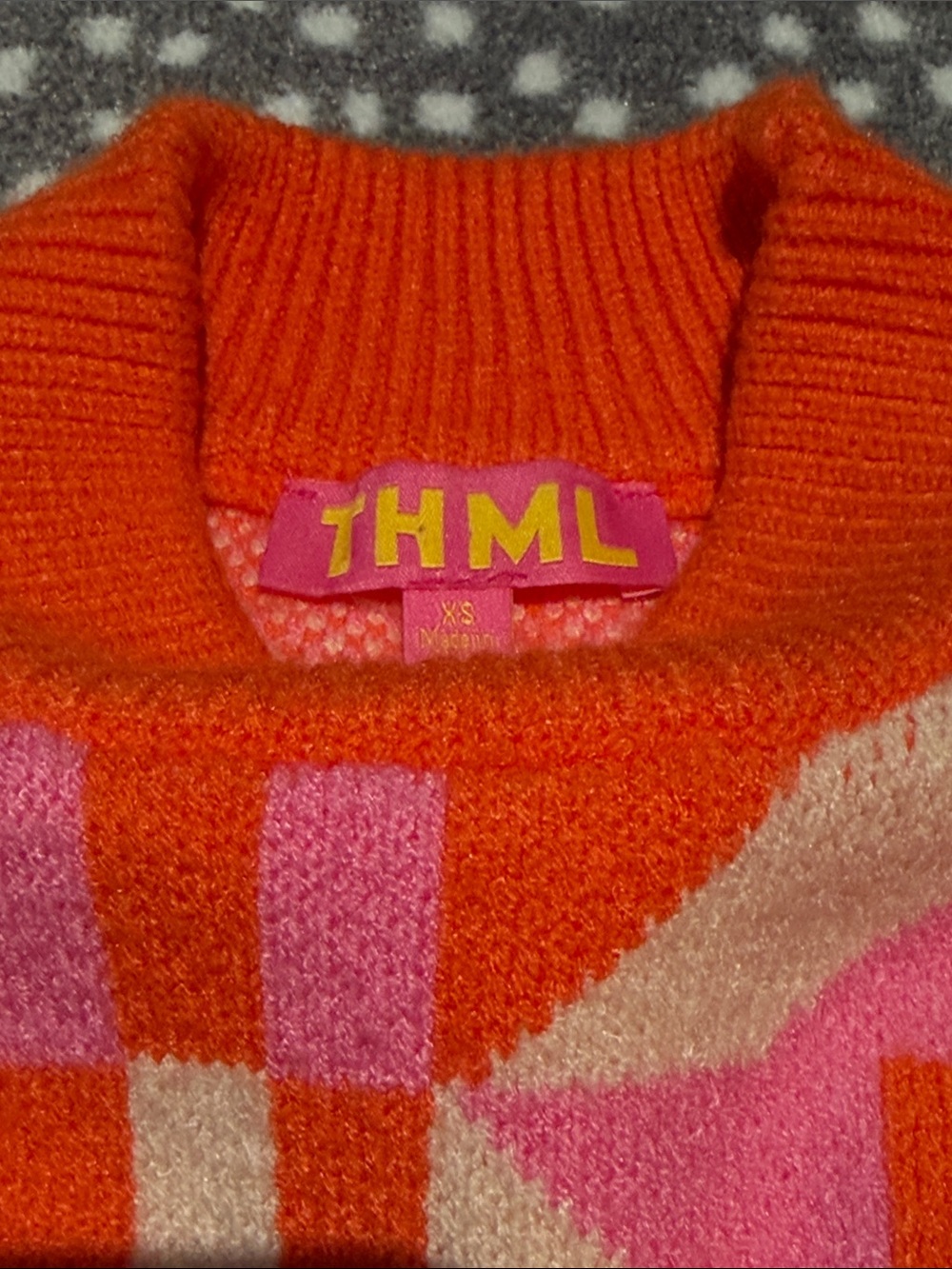 THML Multi Abstract Print Mock Neck Sweater - Picture 5 of 5